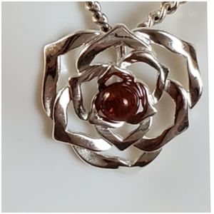 Jewelry - Genuine Baltic Amber Rose Pendant/Necklace Jewelry - Genuine Baltic Amber Rose Pendant/Necklace